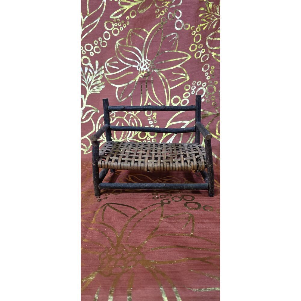 Twig Bench Settee Rustic Adirondack Primitive Doll Camp Furniture Folkart
